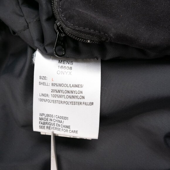 WOOLRICH Onyx charcoal grey heavy wool blend parka length winter jacket size L - Picture 10 of 14